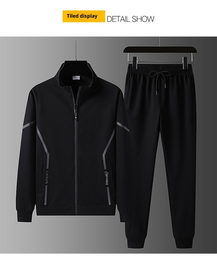 001 Men's Suit Trendy Korean Style Jacket 2023 Spring And Autumn Youth Running Casual Sportswear Two-Piece Set_voghion.com