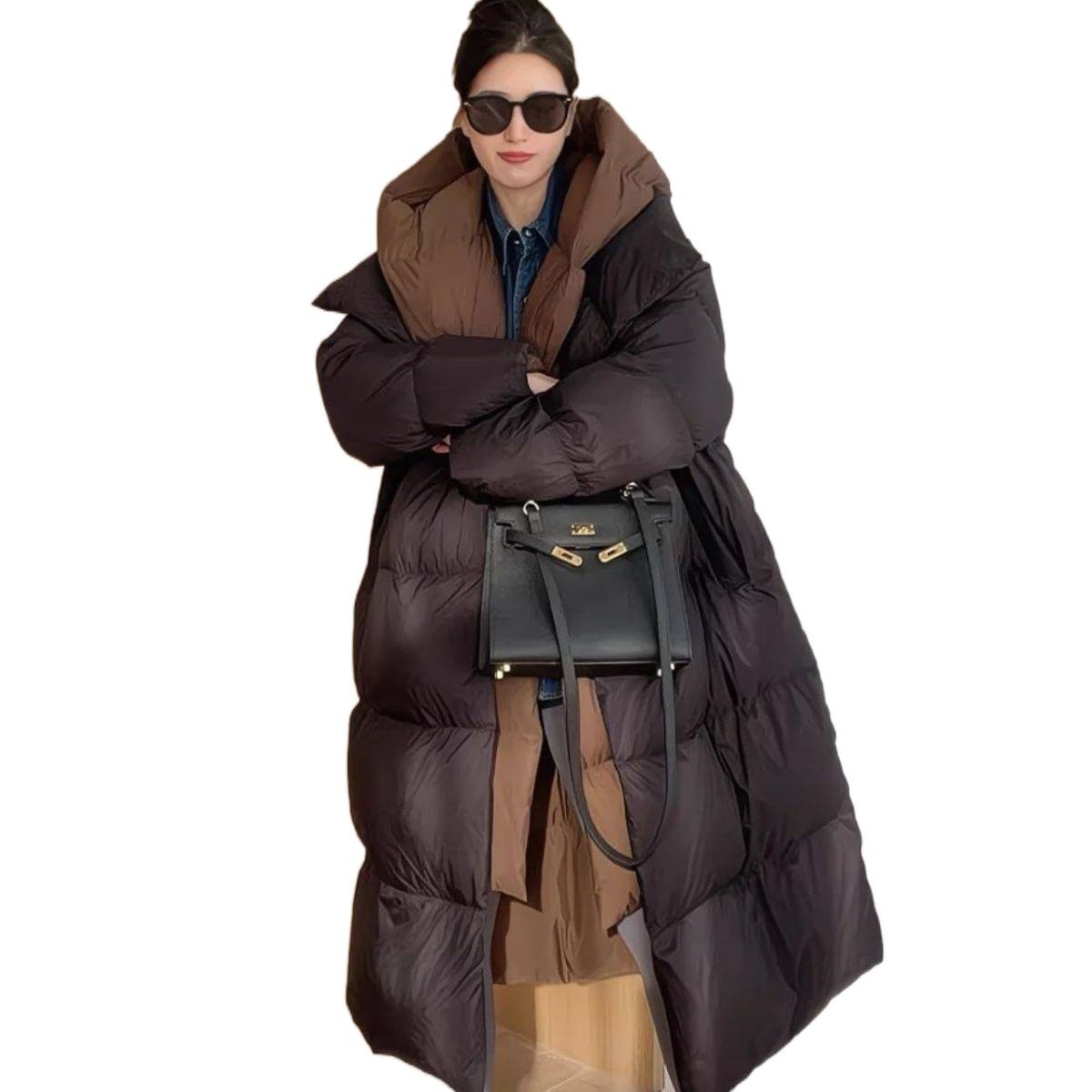 ChicShe New Winter Thickened 2025 Jacket For Women, Mid-Length Fashionable Over-the-Knee Duck Down Hooded Two-Piece Coat_voghion.com