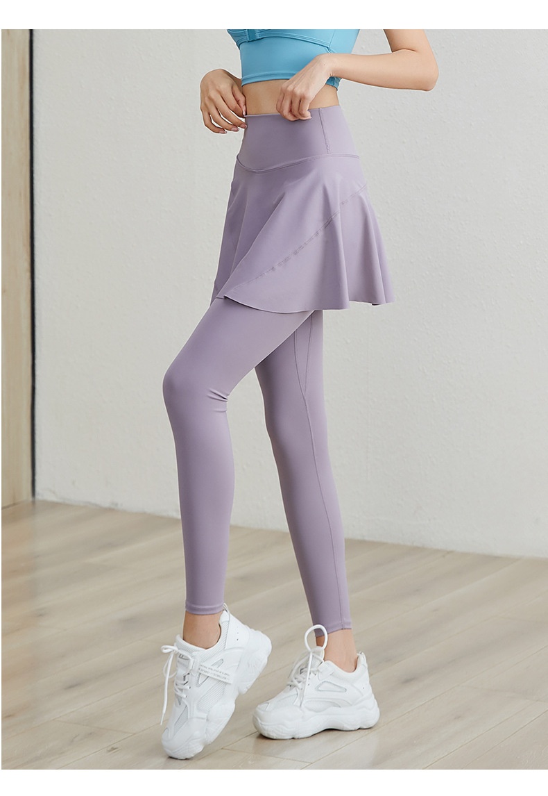 ActiveGo ActiveGo Yoga Peach Hip High Waist Elastic Tummy Control Running Fitness Covering Flaws Ruffled Outdoor Sports Dance Skirt Pants_voghion.com