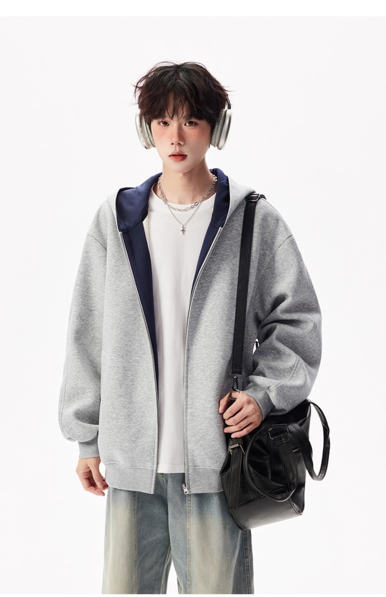 boy Boy American Style Casual Sweatshirt For Men And Women, Autumn New Trendy Loose Fit Versatile Color-Block Couple Hooded_voghion.com