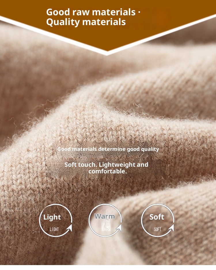 1 100% Wool Sweater For Men, Half Turtleneck, Zipper, Thickened Base Sweater, Autumn Winter Business Casual Solid Color_voghion.com