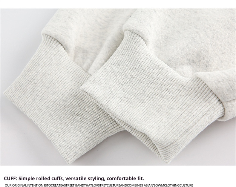 boy Boy Youth Heavy Loose Casual Sweatshirt American Style Trendy Oversize Embroidered Stand Collar Half-Zip Sports Top_voghion.com