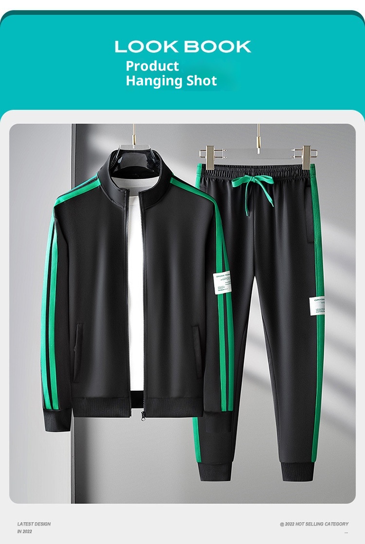 001 Sports Suit Spring And Autumn New Cardigan Sweatshirt Jacket Casual Men's Plus Size Factory Direct Sale_voghion.com