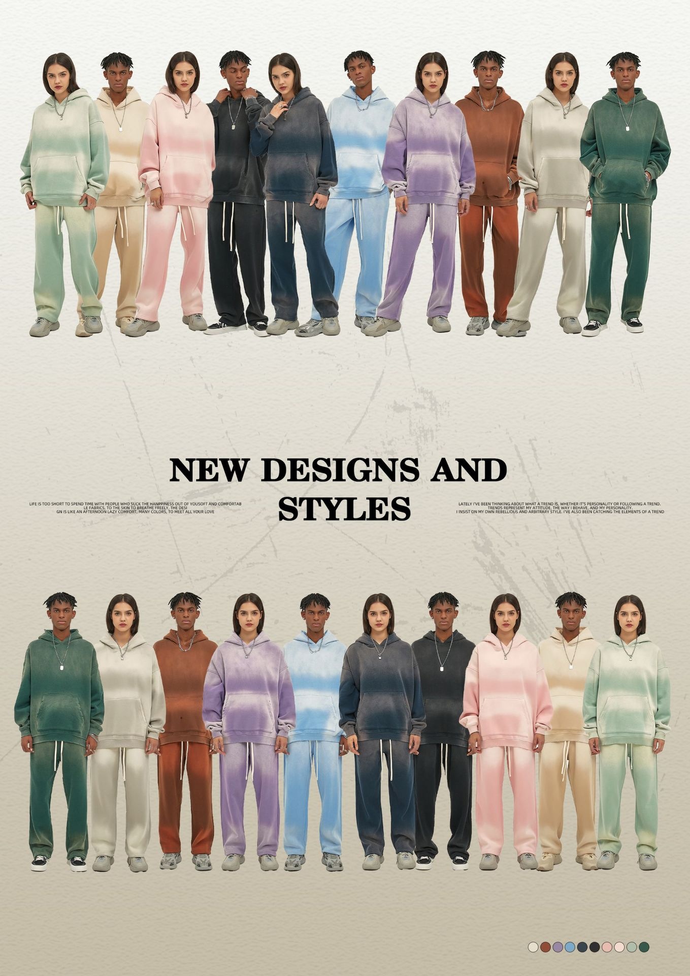 Abbigliamento da uomo ARTIE | Autunno Inverno 2025 Nuovo Colore Solido Foderato in Pile Ispessito 360g Tinto a Spruzzo Vintage Con Cappuccio_voghion.com