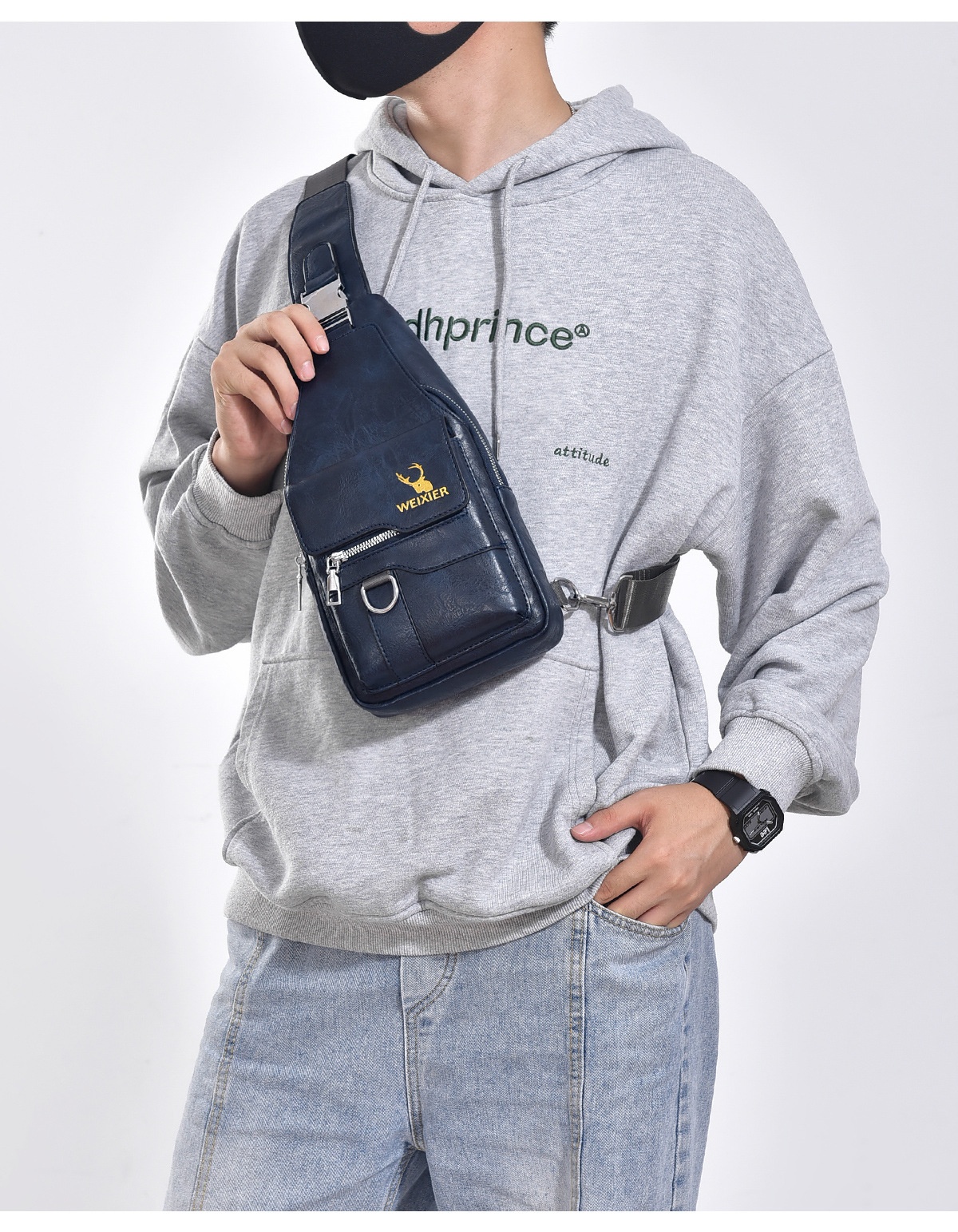 001 Cross-Border Chest Vintage Versatile Shoulder Large Capacity Waterproof Sling Bag, Crossbody For Men, High-End Men's Bag_voghion.com