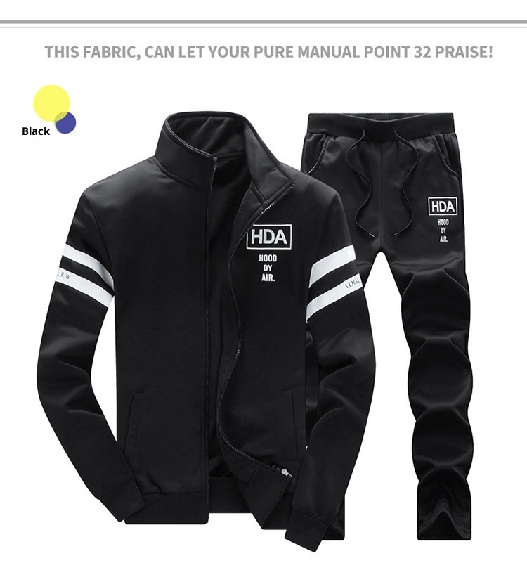 001 Nuovo set da uomo HDA primavera casual con colletto alla coreana e maniche lunghe, felpa sportiva alla moda, giacca alla moda_voghion.com