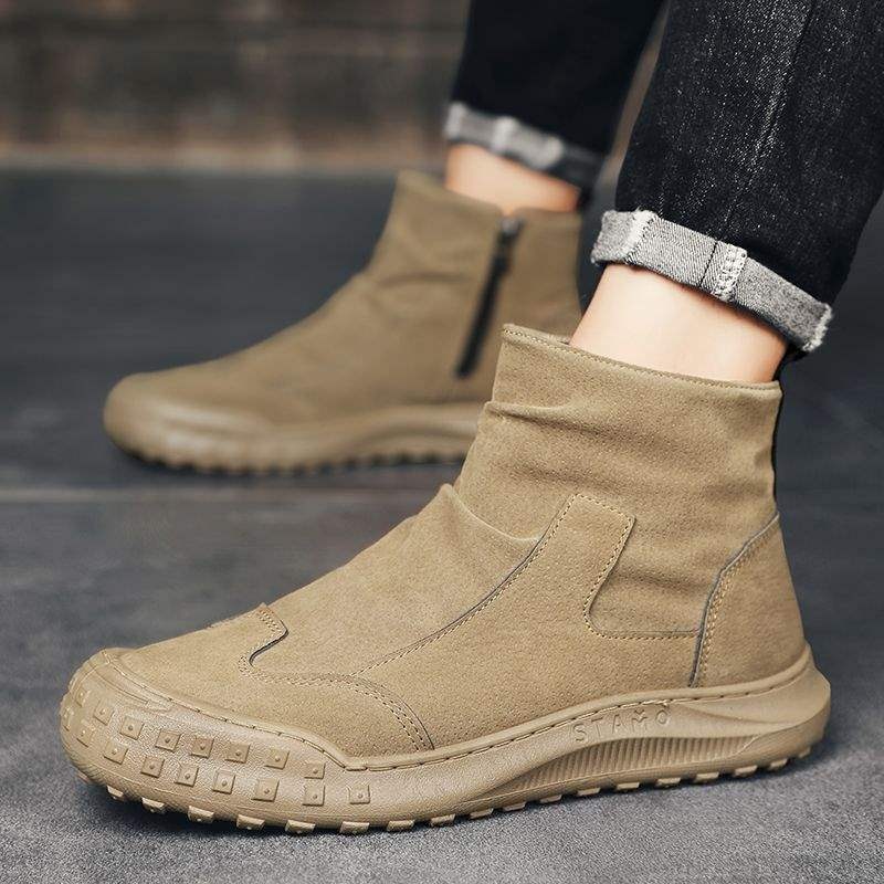 ShoeGlobe ShoeGlobe Automne 2025 Nouveauté Chaussures de travail pour hommes, résistantes à l'usure, antidérapantes, montantes, imperméables, idéales pour le sport et la randonnée_voghion.com