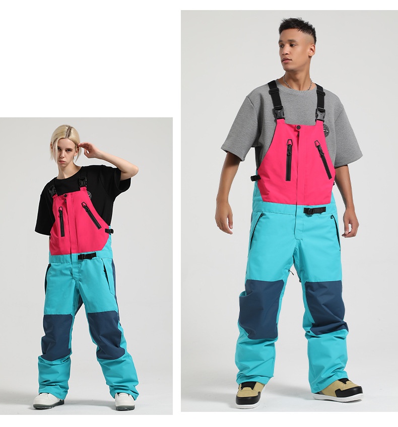 Salopette de snowboard femme style 001, coupe-vent, imperméable, respirante, vêtement de travail chaud pour l'extérieur, pantalon de ski une pièce pour homme._voghion.com