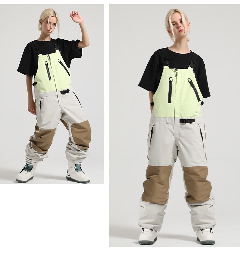 Salopette de snowboard femme style 001, coupe-vent, imperméable, respirante, vêtement de travail chaud pour l'extérieur, pantalon de ski une pièce pour homme._voghion.com