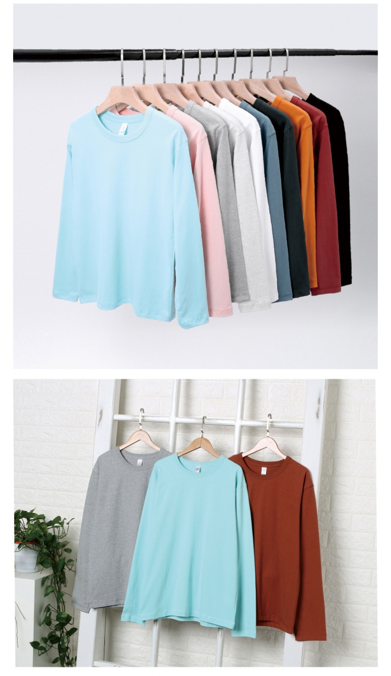 Maglietta a maniche lunghe bianca da uomo, 300 g, in puro cotone, semplice, spessa, non trasparente, strato di base, traspirante per la primavera e_voghion.com