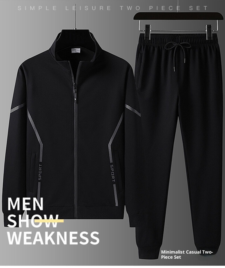 001 Men's Suit Trendy Korean Style Jacket 2023 Spring And Autumn Youth Running Casual Sportswear Two-Piece Set_voghion.com