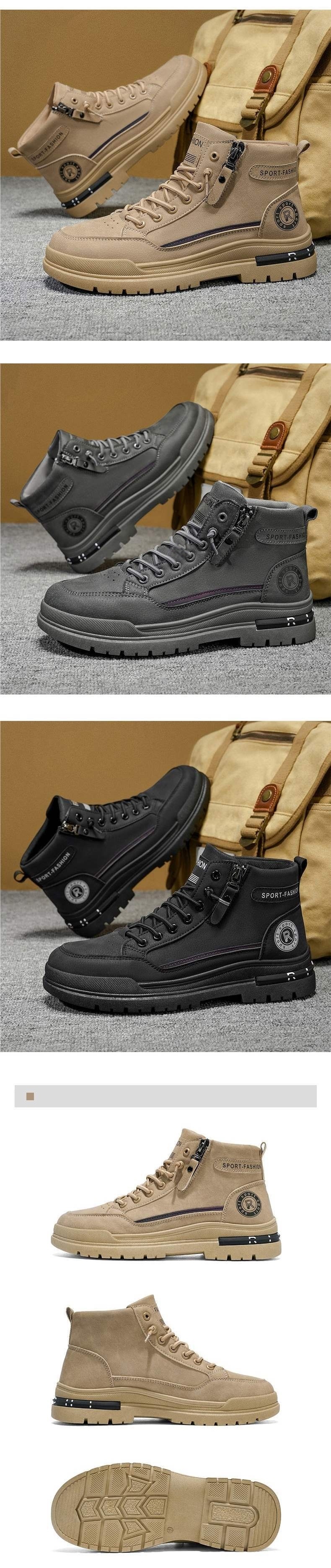 ShoeGlobe Stivali da uomo Martin High Top, stile britannico retrò, impermeabili, antiscivolo, da lavoro e da escursionismo all'aperto_voghion.com