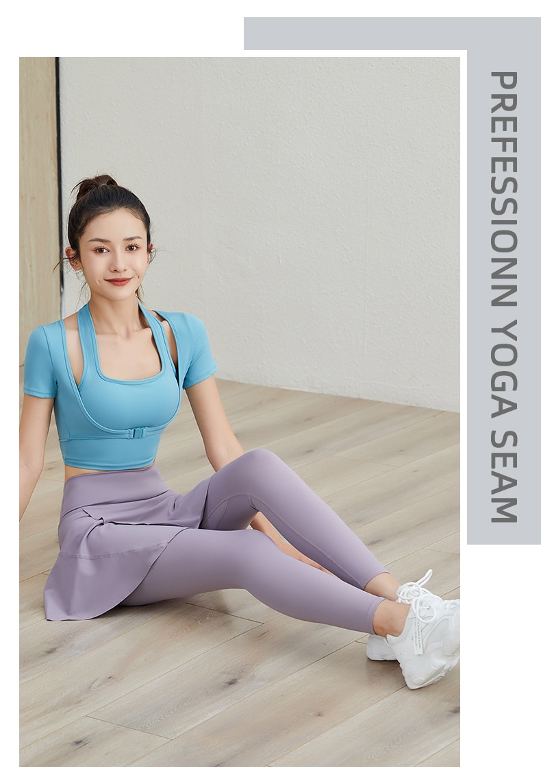 ActiveGo ActiveGo Yoga Peach Hip High Waist Elastic Tummy Control Running Fitness Covering Flaws Ruffled Outdoor Sports Dance Skirt Pants_voghion.com