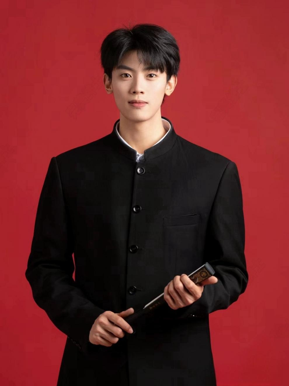 boy New Chinese Style Zhongshan Engagement Certificate Men's Casual Suit Handsome High-end Stand Collar Jacket_voghion.com