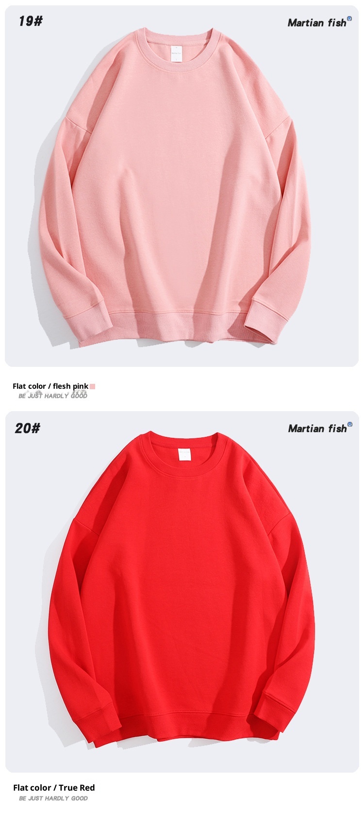 Sudadera unisex oversize de algodón saludable de 300 g, color liso, cuello redondo y hombros caídos. Ideal para padres e hijos._voghion.com