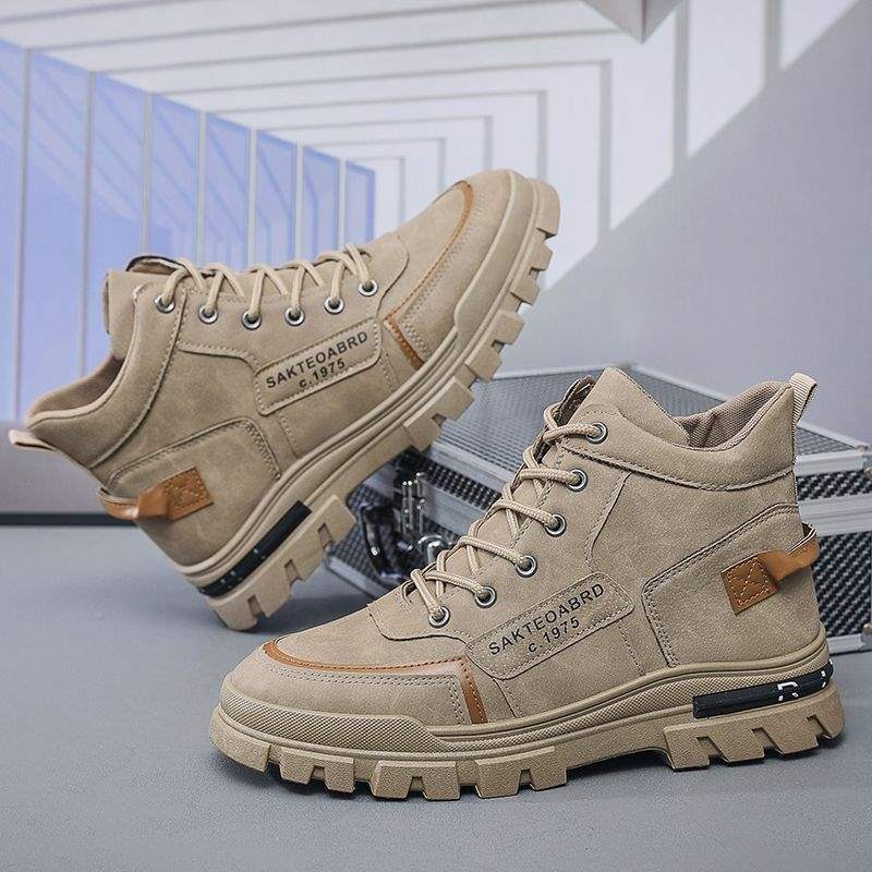 Chaussures de sécurité imperméables et résistantes à l'usure ShoeGlobe pour hommes, automne-hiver, style Dongdi, idéales pour la randonnée, le sport et le travail en extérieur (type Martin Boots)._voghion.com