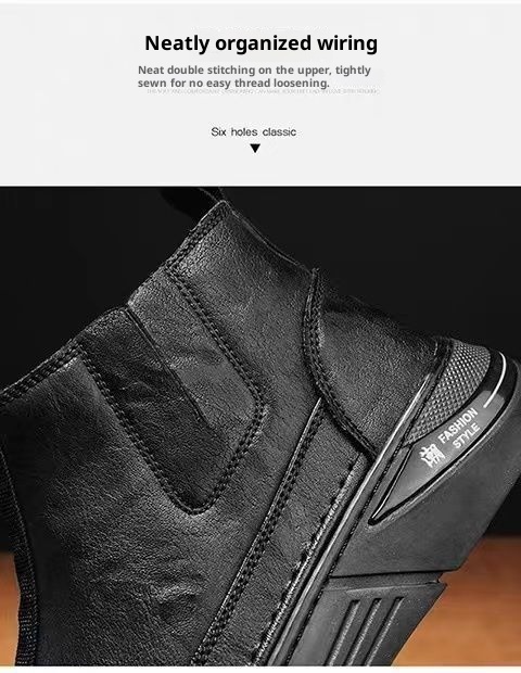 ShoeGlobe, stivali da trekking sportivi casual da uomo, impermeabili, antiscivolo, resistenti all'usura, retrò, stile britannico, autunnali, inodore_voghion.com