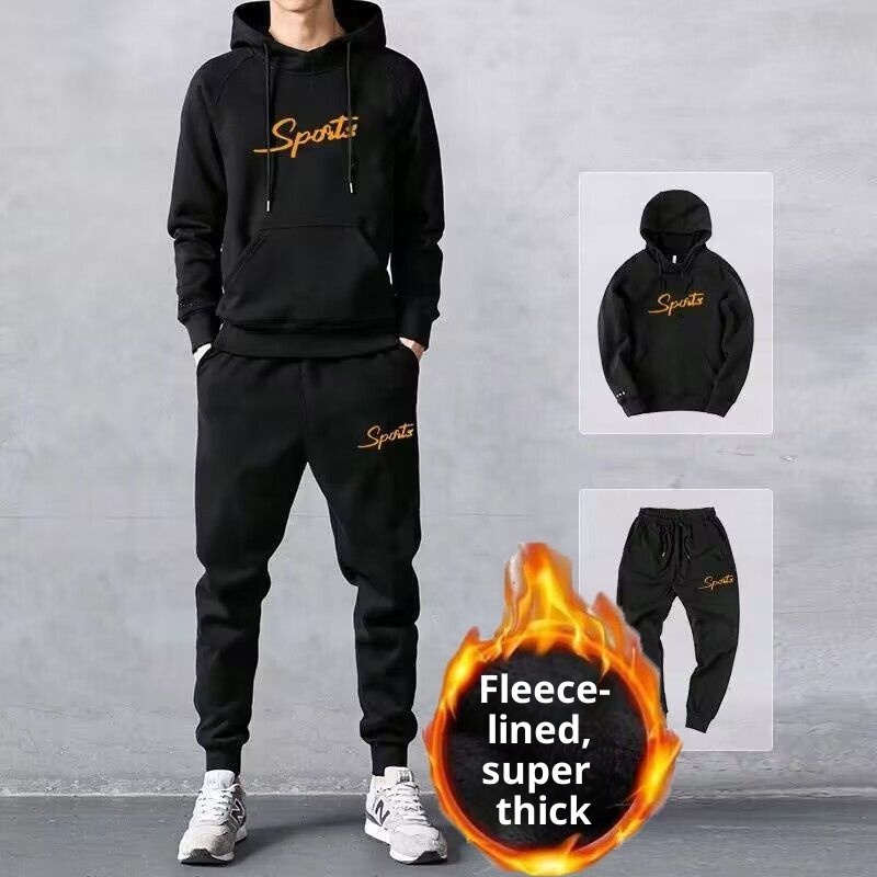 001 Gilet invernale da uomo, tre pezzi, felpa con cappuccio spessa in pile, stile coreano, elegante, casual, sportivo, per giovani_voghion.com