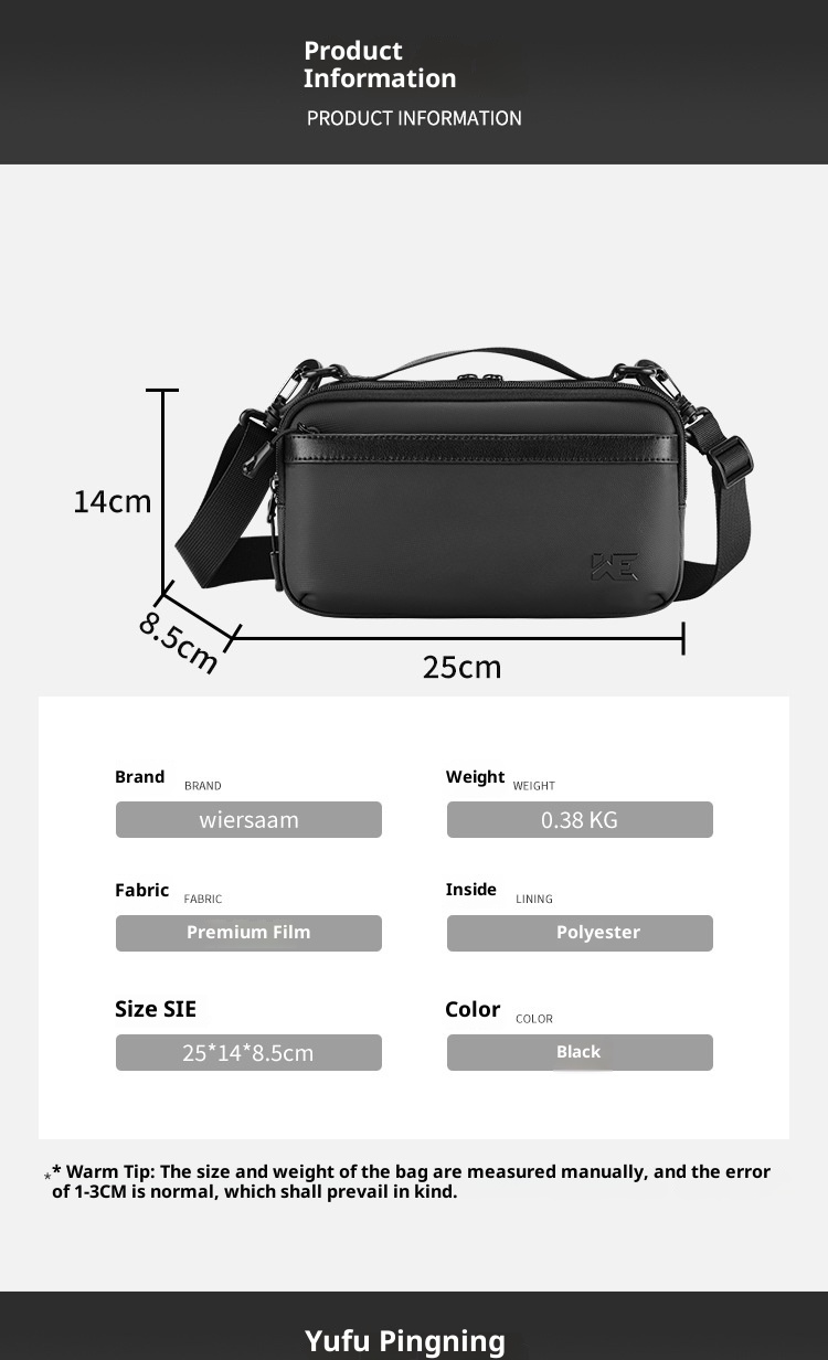 001 Nuevo bolso bandolera pequeño para hombre, elegante y moderno, ideal para viajes de negocios. Gran capacidad._voghion.com