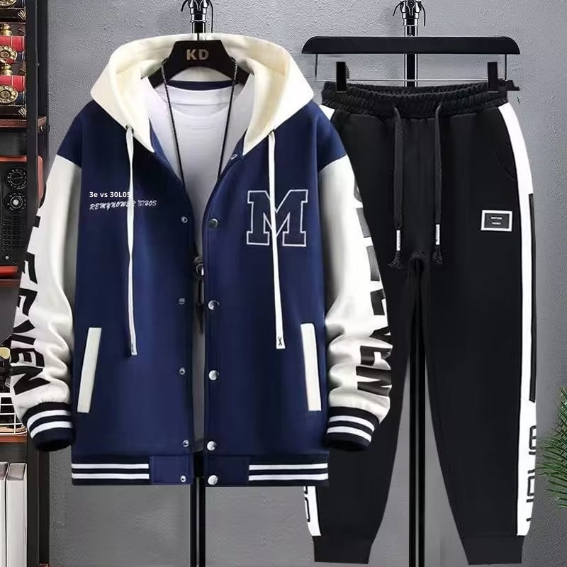 001 Hoodie Cardigan Jacket Large Size Short Sleeve Set Teenagers Spring And Autumn Sports Style For Junior High School_voghion.com
