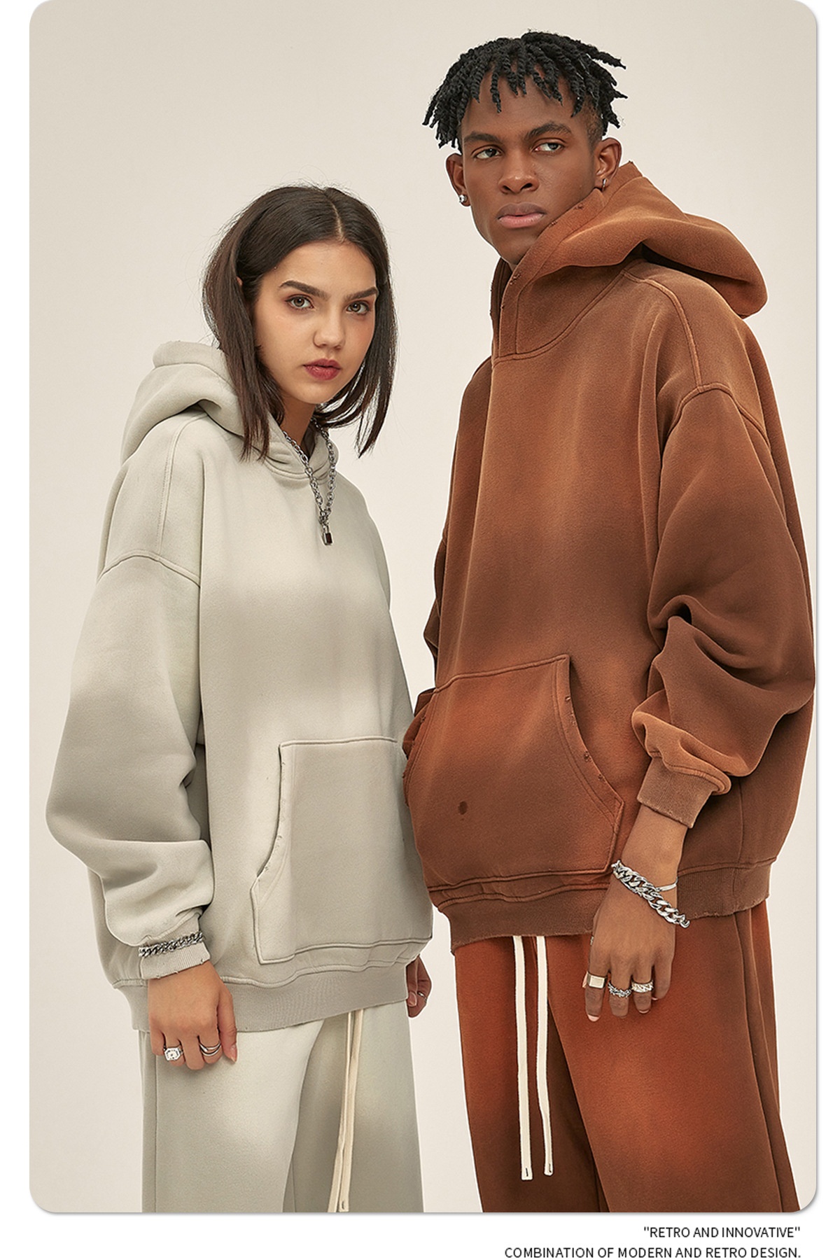 Abbigliamento da uomo ARTIE | Autunno Inverno 2025 Nuovo Colore Solido Foderato in Pile Ispessito 360g Tinto a Spruzzo Vintage Con Cappuccio_voghion.com