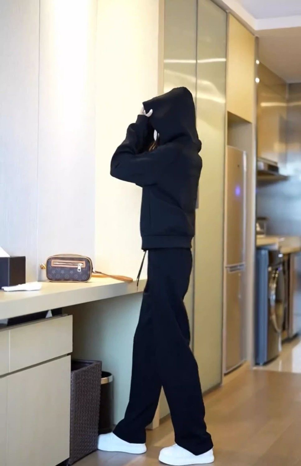 001 Felpa sportiva da donna, autunno, snellente, alla moda, piccola, anti-età, casual, da corsa, due pezzi_voghion.com