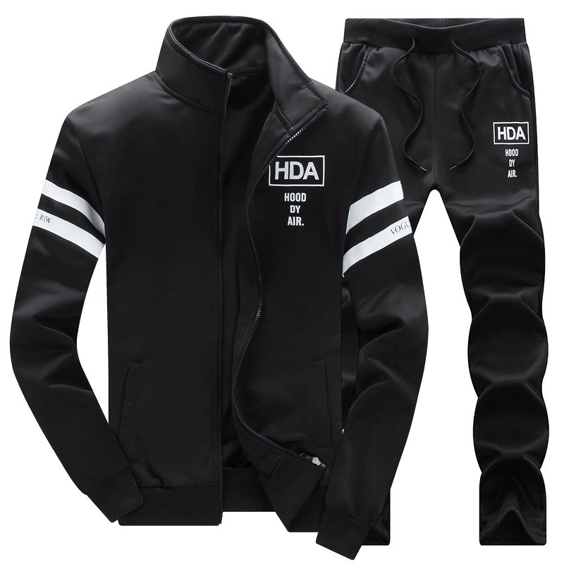 001 Nuovo set da uomo HDA primavera casual con colletto alla coreana e maniche lunghe, felpa sportiva alla moda, giacca alla moda_voghion.com
