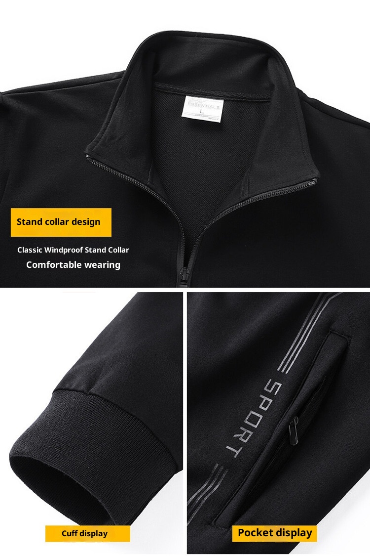 001 Men's Suit Trendy Korean Style Jacket 2023 Spring And Autumn Youth Running Casual Sportswear Two-Piece Set_voghion.com