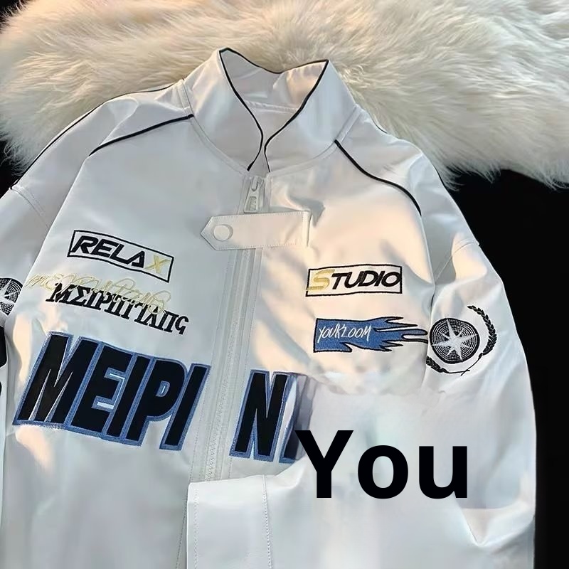 QFV507045555501<2 Veste bomber rétro américaine tendance en cuir PU pour homme, style baseball, printemps-automne._voghion.com