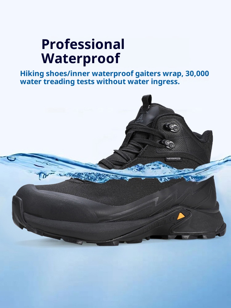 ShoeGlobe Hantu Waterproof For Men, Autumn Winter High-Top Breathable Shock-Absorbing Rain Boots, Outdoor Non-Slip Wear-Resistant_voghion.com