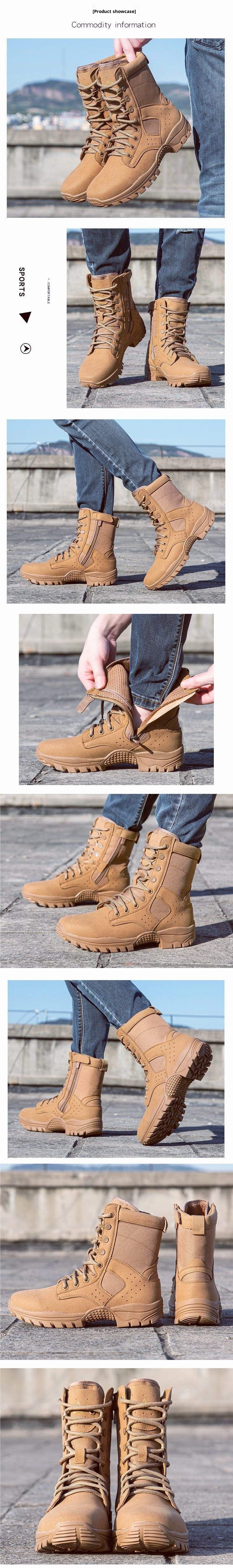 ShoeGlobe Scarpe da trekking da esterno, nere, resistenti all'usura, traspiranti, antiurto, impermeabili, per allenamento e equitazione_voghion.com