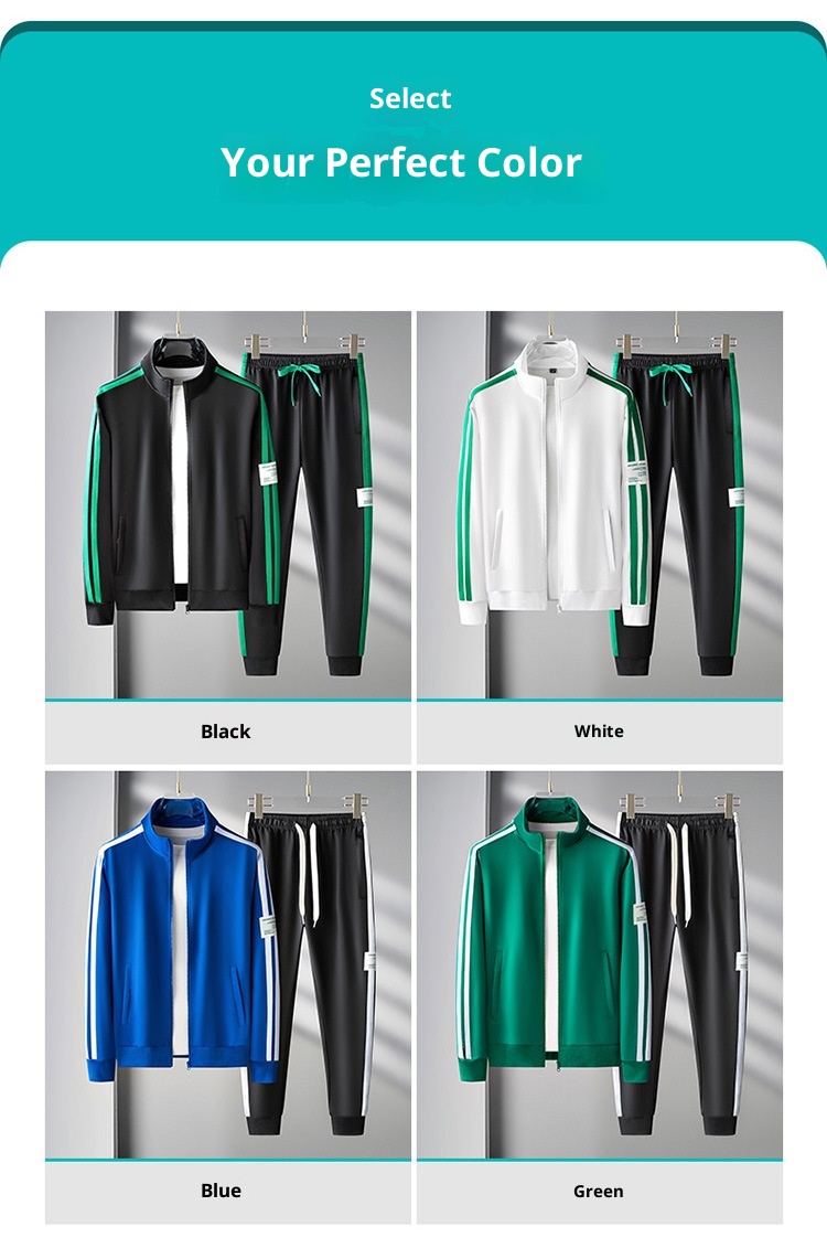 001 Sports Suit Spring And Autumn New Cardigan Sweatshirt Jacket Casual Men's Plus Size Factory Direct Sale_voghion.com