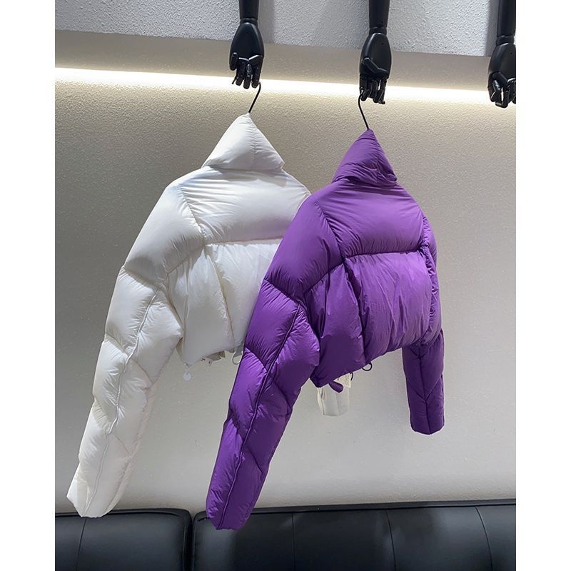 ChicShe Fashion Winter New Floral Roll Niche Designer Light Duck Short Thickened Down Jacket For Petite Women_voghion.com