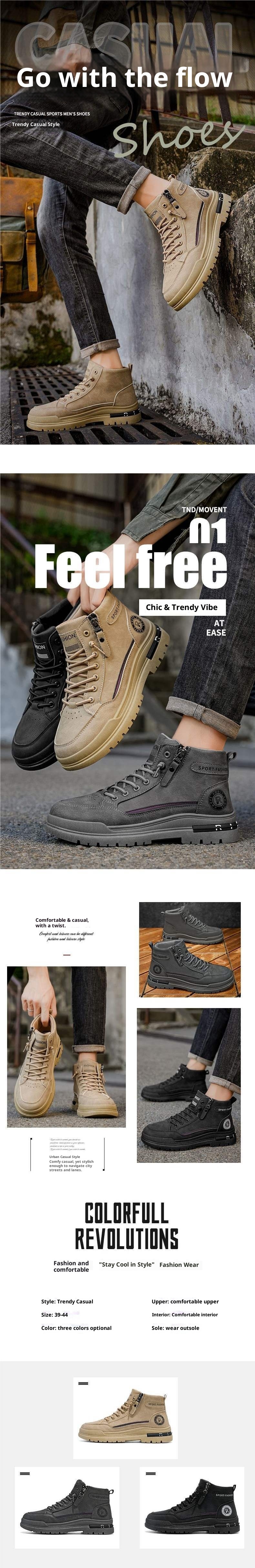 ShoeGlobe Stivali da uomo Martin High Top, stile britannico retrò, impermeabili, antiscivolo, da lavoro e da escursionismo all'aperto_voghion.com