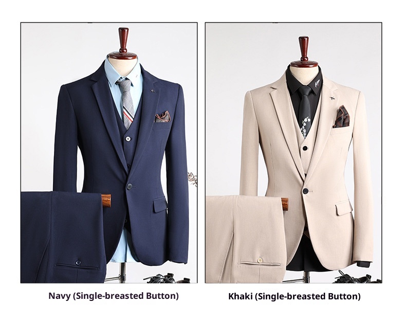 boy Spring New Men's Set Korean Style Slim Fit Fashion Wedding Groomsmen Business Professional Formal Suit_voghion.com