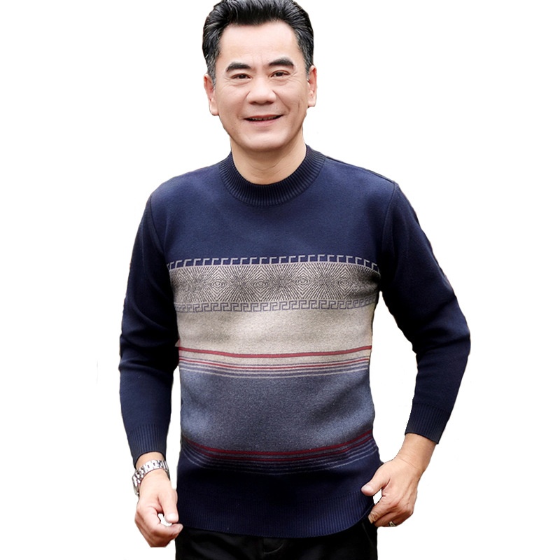 1 Free Shipping Insurance, Thickened Wool Men's Base Layer Sweater Middle-aged Dad's Casual Versatile Wear_voghion.com
