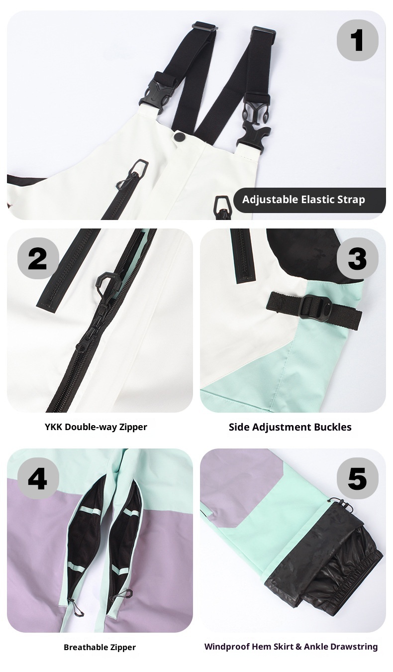 Salopette de snowboard femme style 001, coupe-vent, imperméable, respirante, vêtement de travail chaud pour l'extérieur, pantalon de ski une pièce pour homme._voghion.com