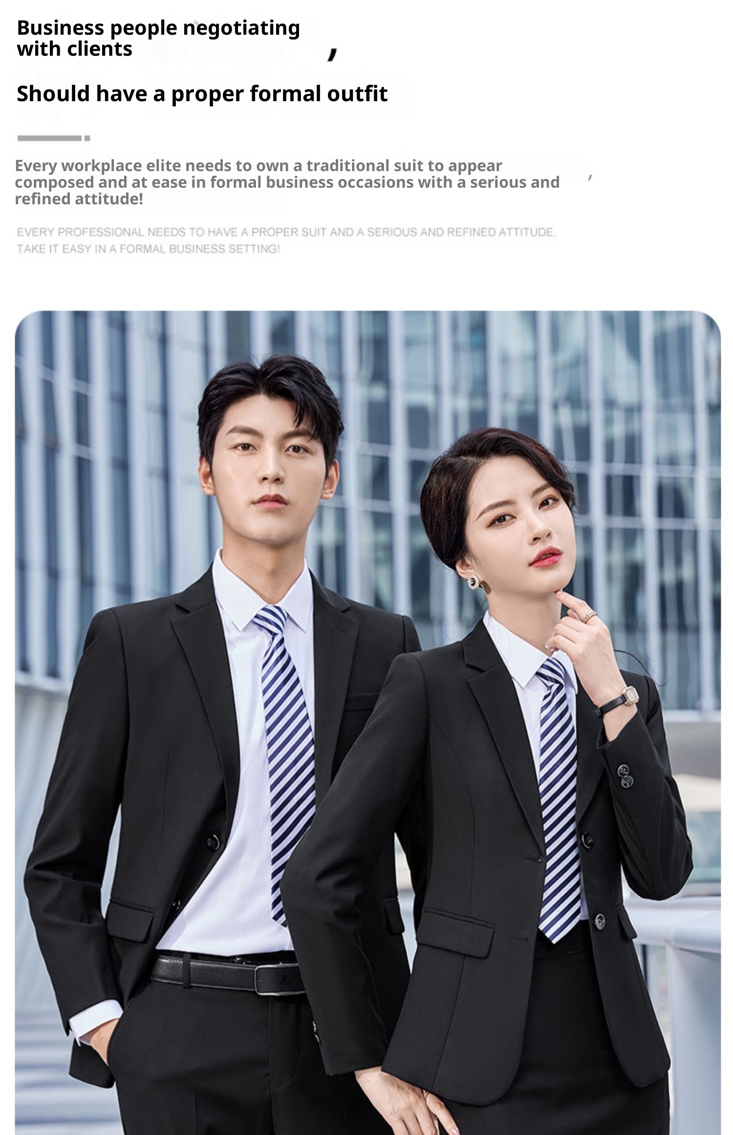 boy Unisex Black Suit Set Business Formal Workwear Gray Wholesale Men's Hot Sale_voghion.com