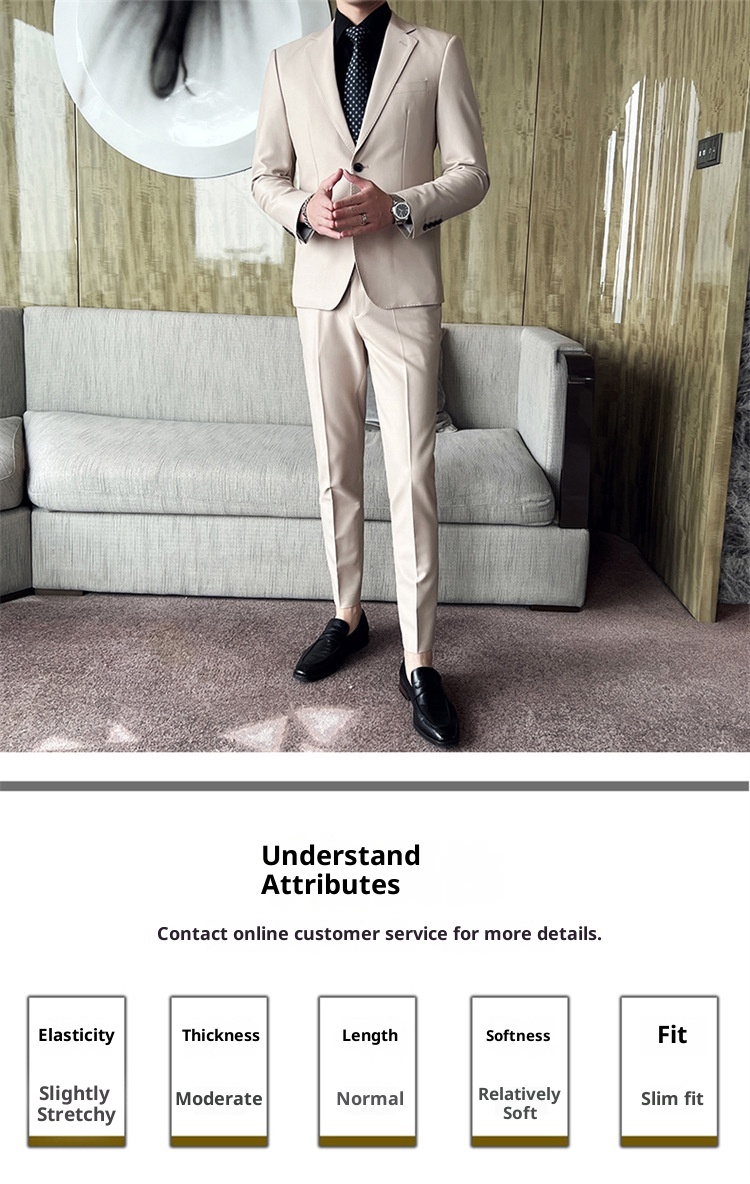 Completo casual da uomo in stile coreano, vestibilità slim, piccolo blazer, giacca da ufficio leggera, abito da sposo, abito da sposa_voghion.com