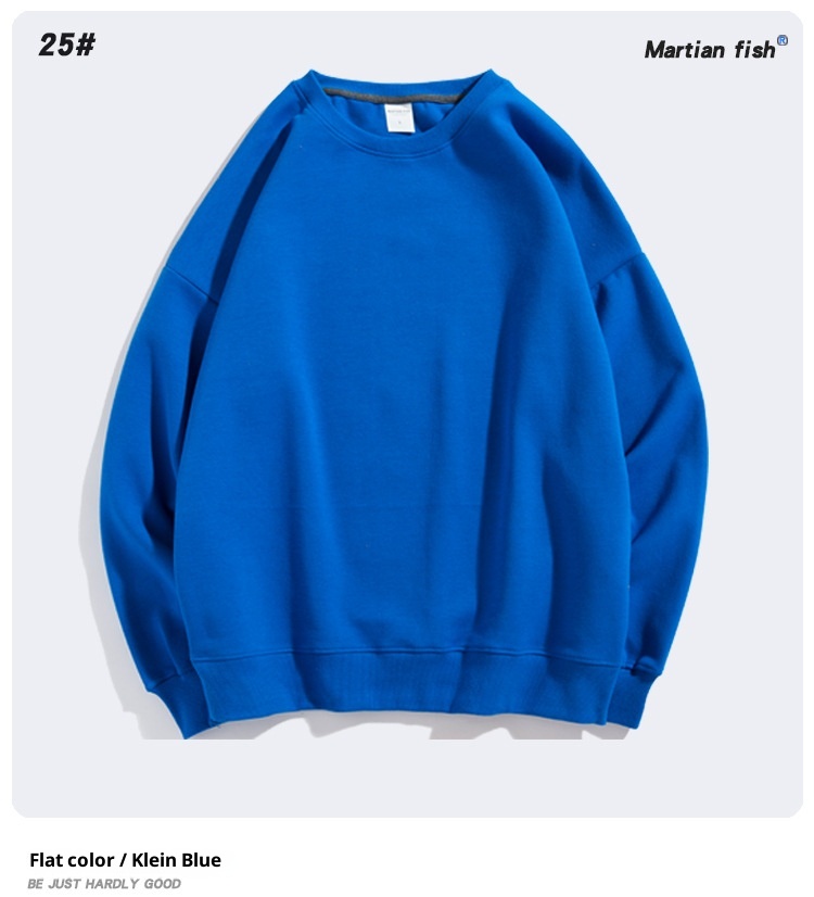 Sudadera unisex oversize de algodón saludable de 300 g, color liso, cuello redondo y hombros caídos. Ideal para padres e hijos._voghion.com