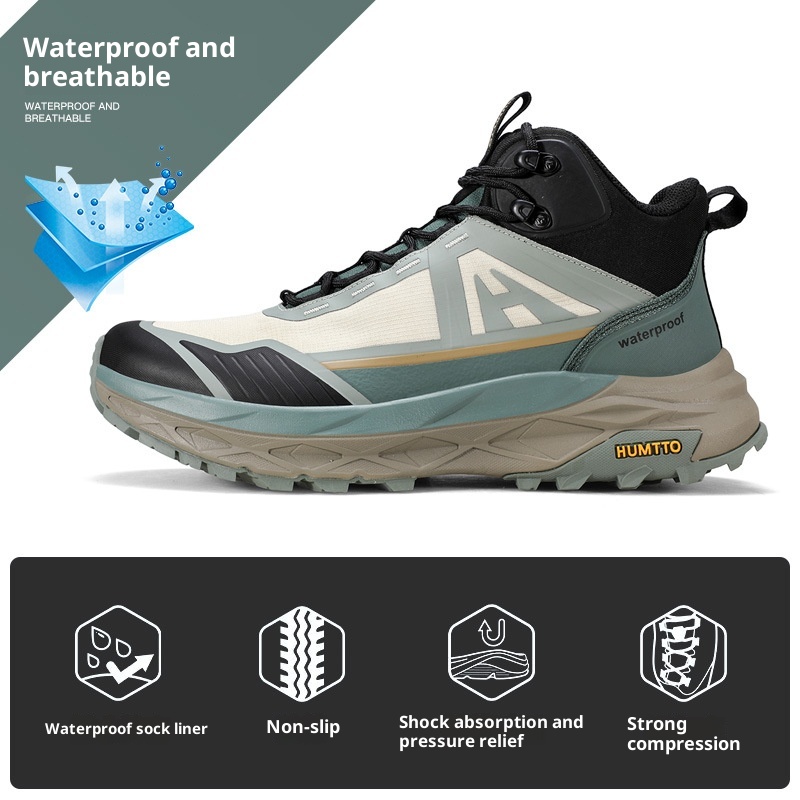 Botas de chuva masculinas ShoeGlobe Hantu, leves, respiráveis, antiderrapantes, resistentes ao desgaste e impermeáveis, para uso externo._voghion.com