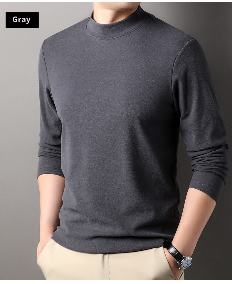 boy Boy Double-Sided Integrated Thermal Half-Turtleneck Sweatshirt For Men 2025 Autumn Winter New Self-Heating Warm Inner Layer_voghion.com
