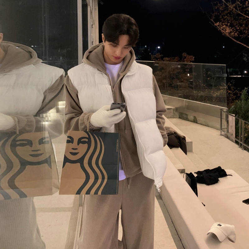 001 MYQ Herbst/Winter Freizeit-Sportanzug für Herren: Lockerer Kapuzen-Cardigan, drapierte, gerade geschnittene lange Hose_voghion.com