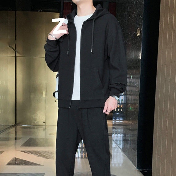 001 Sportlicher Winteranzug, neue Mode, lockerer Kapuzenanzug, dünn, für Herren, Cross-Border-Bekleidung_voghion.com