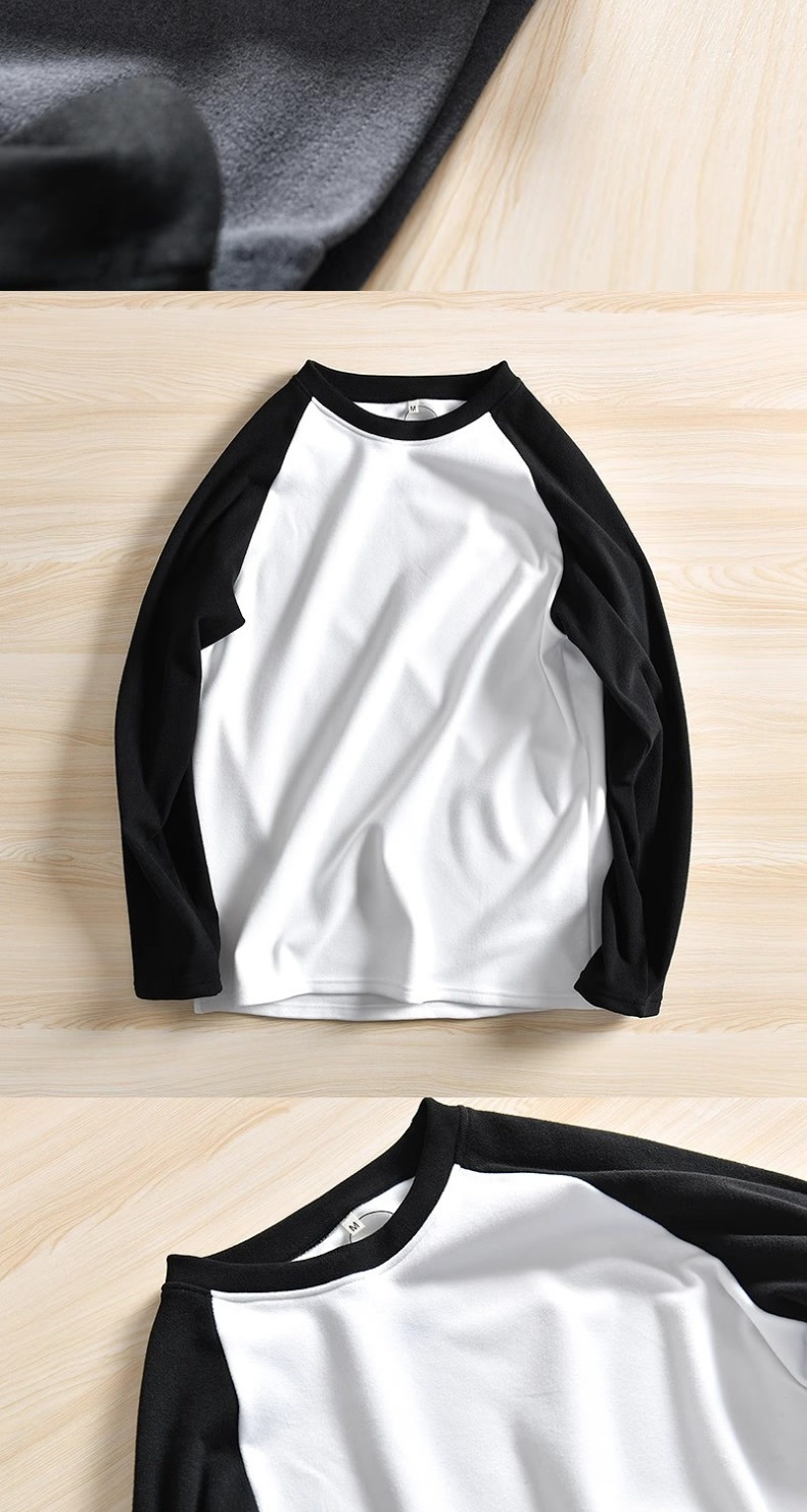Jungen-Doppelseitiges Thermofleece-Raglan-Langarmshirt für Herren, warmes Patchwork-Farbblock-Shirt für Herbst und Winter_voghion.com