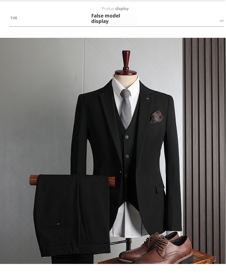 boy Spring New Men's Set Korean Style Slim Fit Fashion Wedding Groomsmen Business Professional Formal Suit_voghion.com