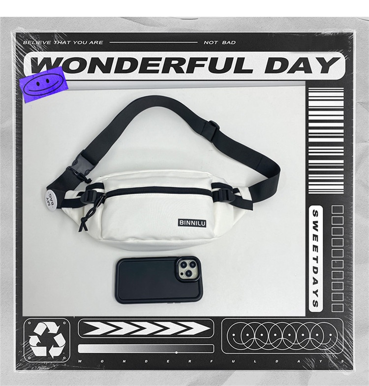 001 Nuova borsa a tracolla semplice, casual, alla moda, sportiva, per studenti, versatile, a tracolla per donna, per telefono da uomo, marsupio_voghion.com