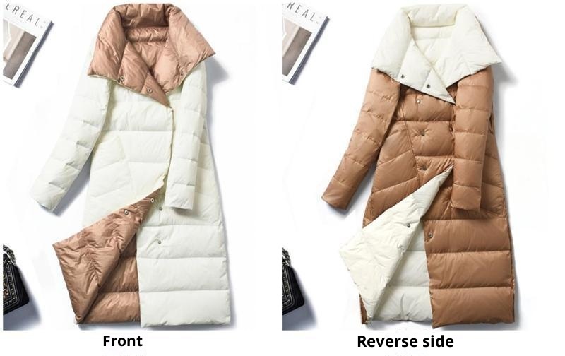 ChicShe Cross-Border Lightweight Down Jacket For Women, White Duck Down, 2024 Winter New Mid-Length Double-Sided Over-the-Knee_voghion.com