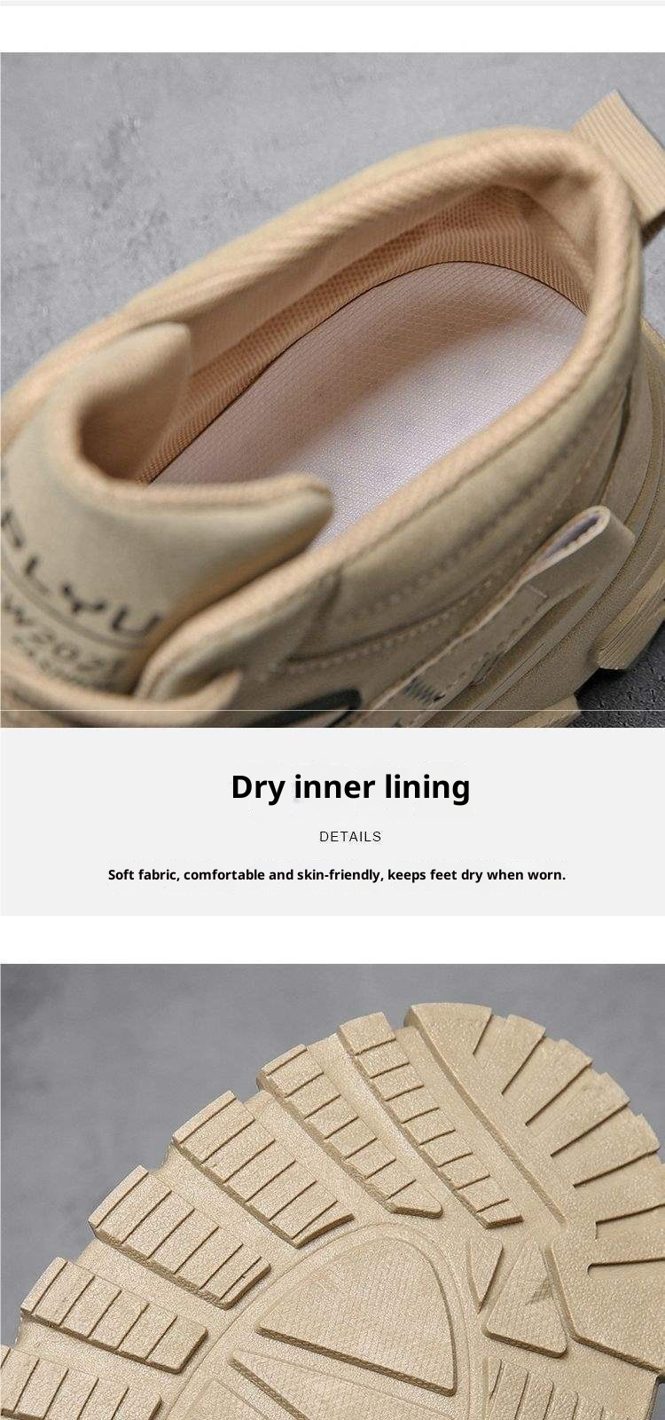 Bottes de randonnée montantes ShoeGlobe Martin Spring pour hommes, imperméables, antidérapantes, pour le travail et la sécurité en extérieur, avec semelle épaisse rehaussante._voghion.com