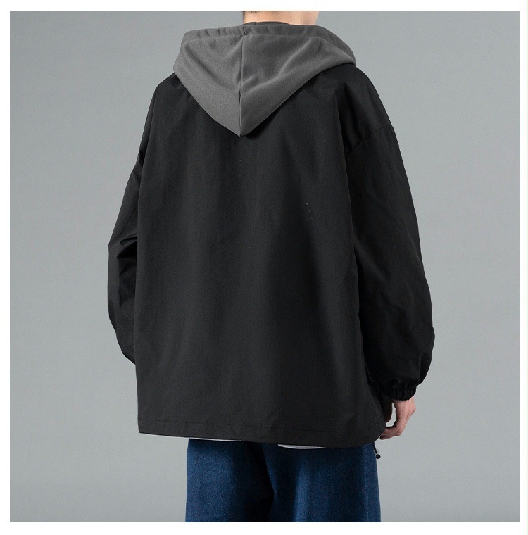 001 Herbstlicher zweiteiliger Herren-Windbreaker, lässiger Sportanzug mit lockerer Passform_voghion.com